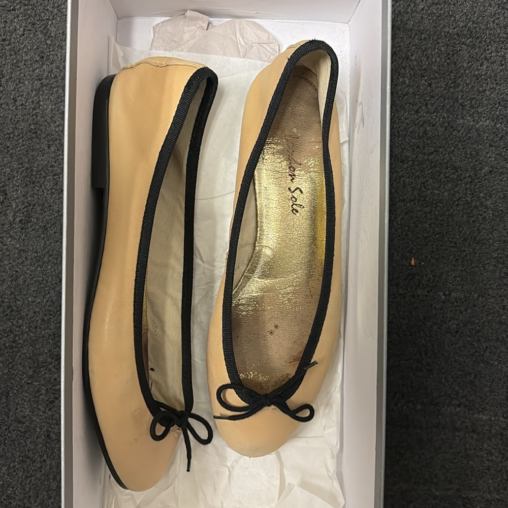 London Sole, pirouette ballet flats, size 36 eu, camel/-back detail